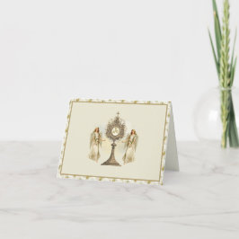 Katholischer Eucharistischer Gastgeber mit Angels  Karte