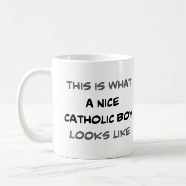 katholischer Junge, nett Kaffeetasse (Links)