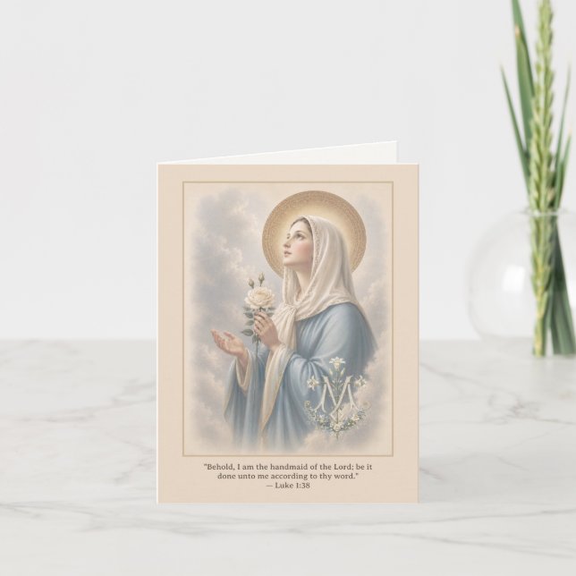 Katholischer Marianischer Monogramm Gesegnete Mari Dankeskarte (Vorderseite)