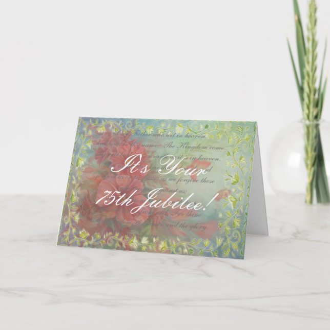 Katholischer Nonnen-Diamant-75. Jubiläum-Karten u. Karte (Vorderseite)