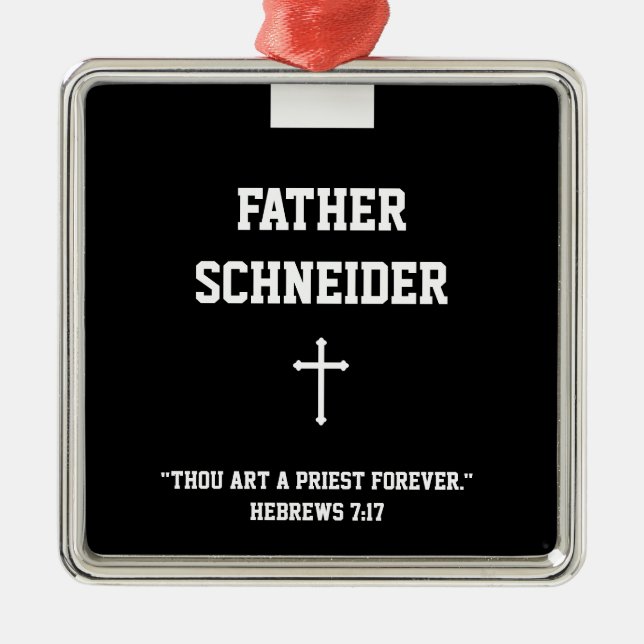 Katholischer Priester Black Clergy Collar Religiös Ornament Aus Metall (Vorne)