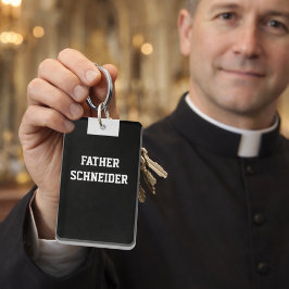 Katholischer Priester Black Clergy Collar Religiös Schlüsselanhänger