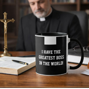 Katholischer Priester Black Clergy Collar Religiös Tasse