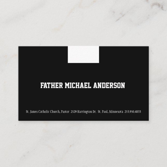 Katholischer Priester Black Clergy Collar Religiou Visitenkarte (Vorderseite)