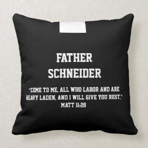 Katholischer Priester Black Clergy Collar Skript Kissen