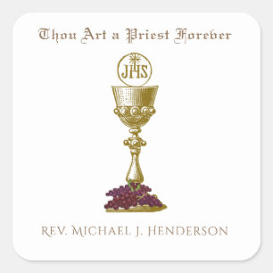 Katholischer Priester Jubiläum Ordination Chalice Quadratischer Aufkleber