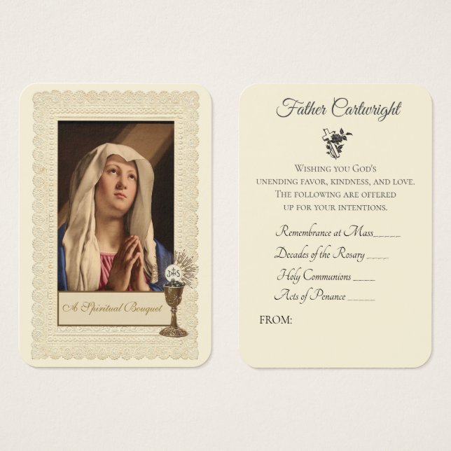 Katholischer Priester Spirituelle Bouquet Jungfrau (Vorne & Hinten)