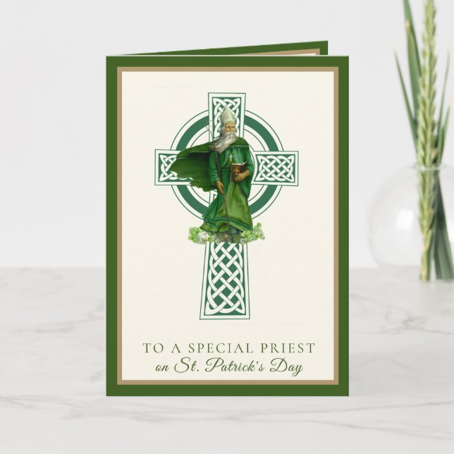 Katholischer Priester St. Patrick's Day Kleeblatts Karte (Vorderseite)