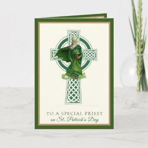 Katholischer Priester St. Patrick's Day Kleeblatts Karte