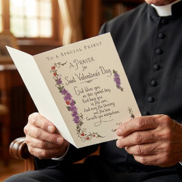 Katholischer Priester St. Valentinstag Religiös Feiertagskarte