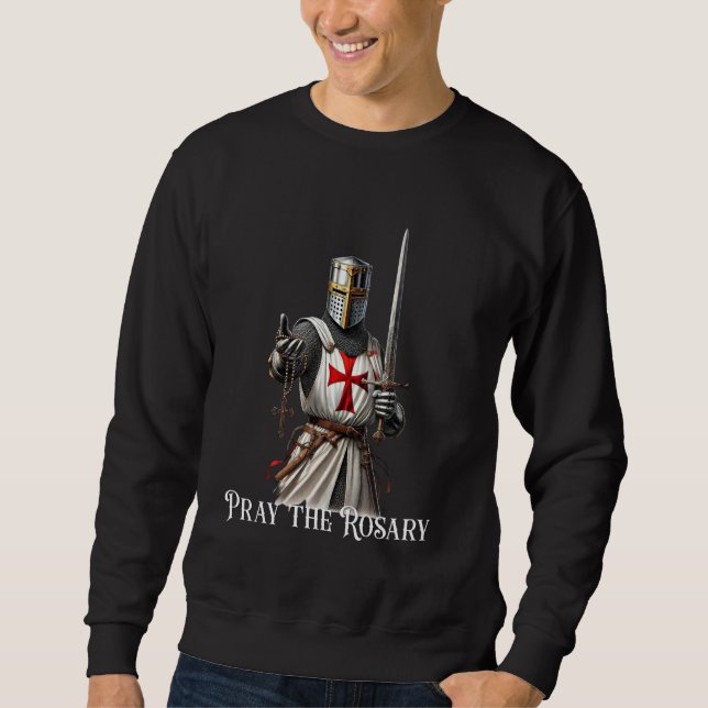 Katholischer Ritter Templer Latein Kreuzfahrer Sweatshirt (Vorderseite)