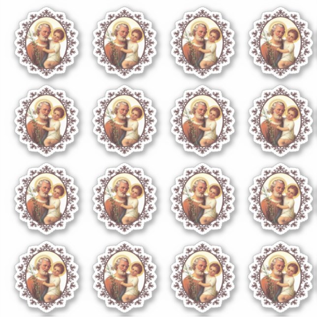 Katholischer St. Joseph Kind Jesus Religiöser Viny Aufkleber (Vorderseite)