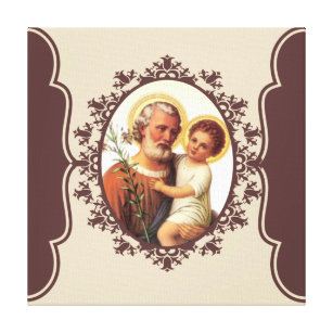 Katholischer St Joseph mit Kind Jesus Leinwanddruck