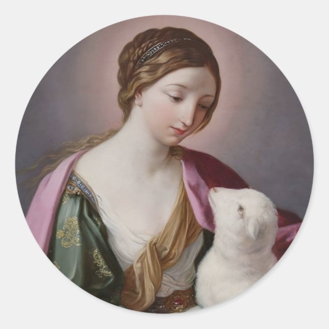Katholischer Sticker Heilige Agnes  (Vorderseite)