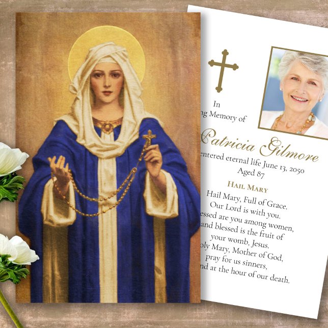 Katholischer Verlust Heiliger Rosenkranz - Sympath (catholic, religious, celebration of life, in loving memory of, prayer cards for bereavement)