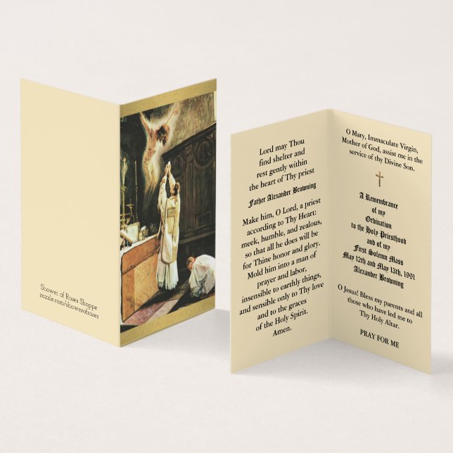 Katholischer Visitenkarten (Innenseite und Außenseite)