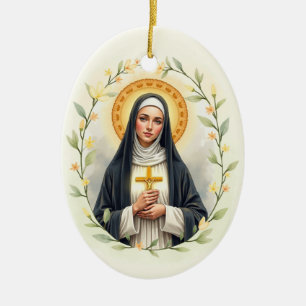 Katholisches Andachtsobjekt der heiligen Katharina Keramik Ornament