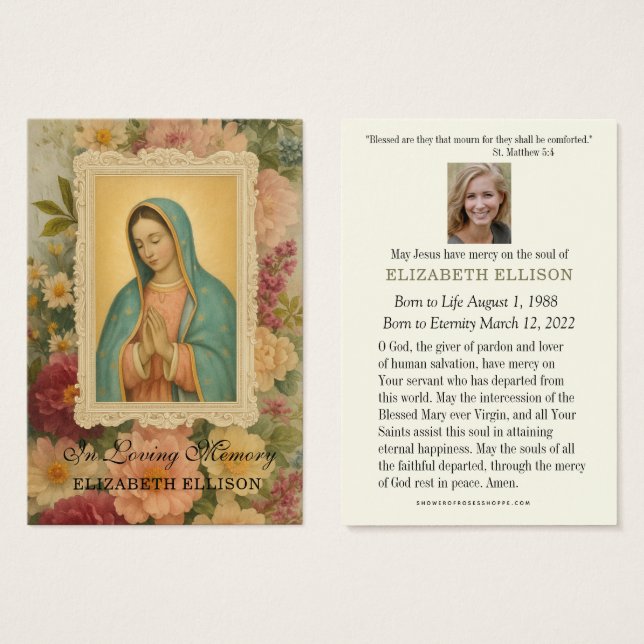 Katholisches Begräbnis Gesegnete Maria Floral (Vorne & Hinten)