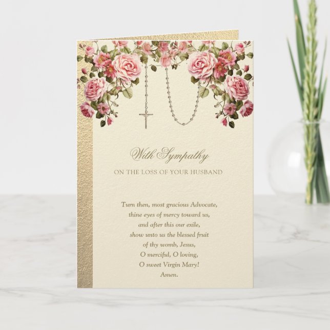 Katholisches Beileid Condolence Husband Karte (Vorderseite)
