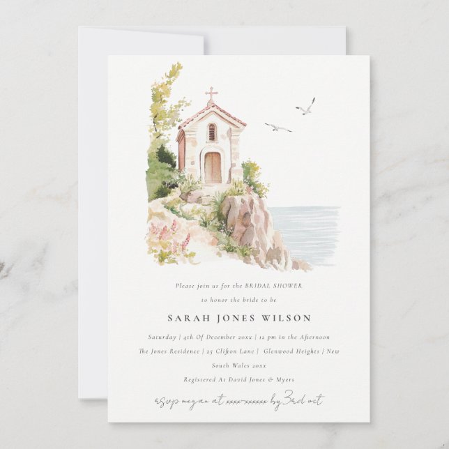 Katholisches Brautparty der katholischen Wasserfar Einladung (Vorderseite)