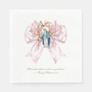 Katholisches Brautparty Gesegnet Mary Pink Bow Serviette