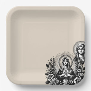Katholisches Christliches Champagner-Beige der Hei Pappteller