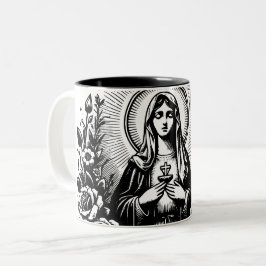 Katholisches christliches katholisches Meditations Zweifarbige Tasse