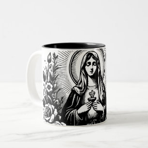 Katholisches christliches katholisches Meditations Zweifarbige Tasse