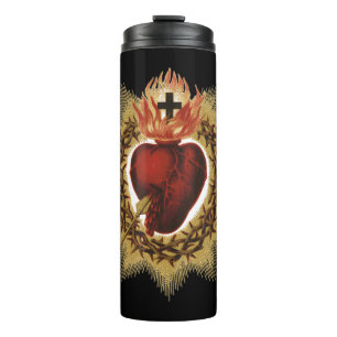Katholisches Devotions-T-Shirt Heiliges Herz JesuD Thermosbecher