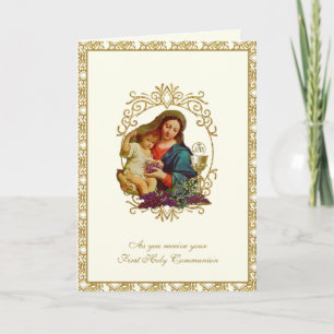 Katholisches Erste Heilige Kommunion Jesus Maria E Karte