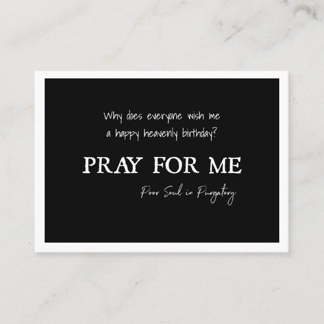 Katholisches Gebet für Soule bei der Begräbnisfeie Platzkarte (Vorderseite)
