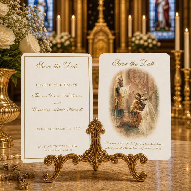 Katholisches Hochzeit Elegant Termin vormerken Save The Date (Von Creator hochgeladen)