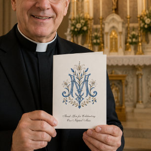 Katholisches Hochzeitskarten-Set mit Marianischem Karte
