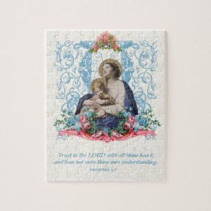 Katholisches Jesus-Maria-Schrift-Zitat Puzzle