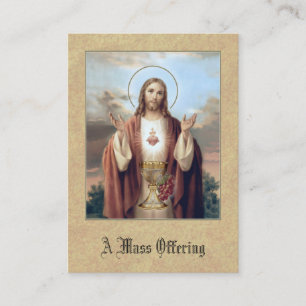 Katholisches Massen-anbietengebet Jesus heilige Visitenkarte