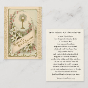Katholisches Priestergebet von St. Therese Visitenkarte