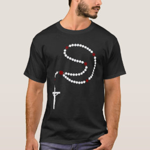 Katholisches Rosenkranz-Kreuz Christlicher Glaube T-Shirt