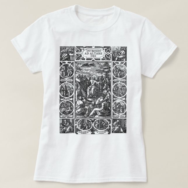 Katholisches Shirt, Latein Mass Introibo und Altar T-Shirt (Design vorne)