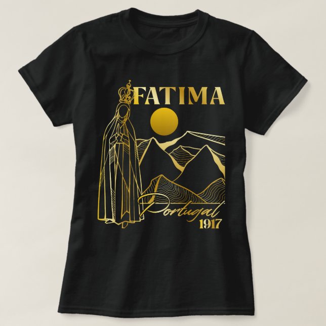 Katholisches Shirt, Unsere Dame von Fatima Godmutt T-Shirt (Design vorne)
