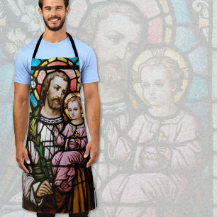 Katholisches St. Joseph Jesus Buntglas Religiös Schürze