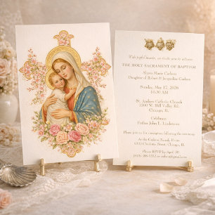 Katholisches Taufritual Taufe Maria Jesus Einladung
