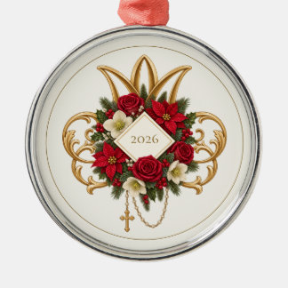 Katholisches Weihnachtsrosen-Weihnachtsstern Ornament Aus Metall