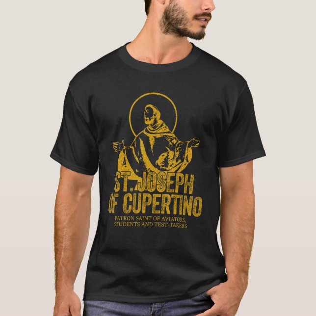 Katholizismus Gold St. Joseph of Cupertino Christl T-Shirt (Vorderseite)