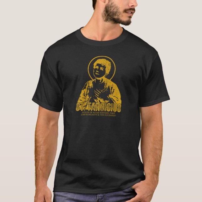 Katholizismus Gold St. Tarcisius Jesus Christlich  T-Shirt (Vorderseite)