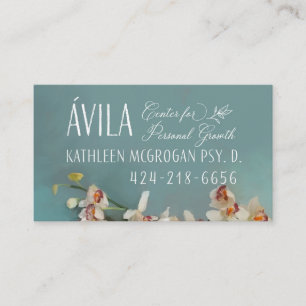 Kathy Custom Business Card Blue Orchid Visitenkarte