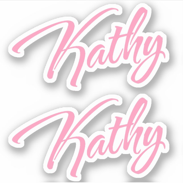 Kathy Name in Pink x2 Aufkleber (Vorderseite)
