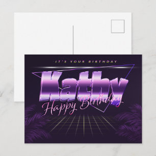 Kathy Name Vorname lila Postkarte Geburtstag