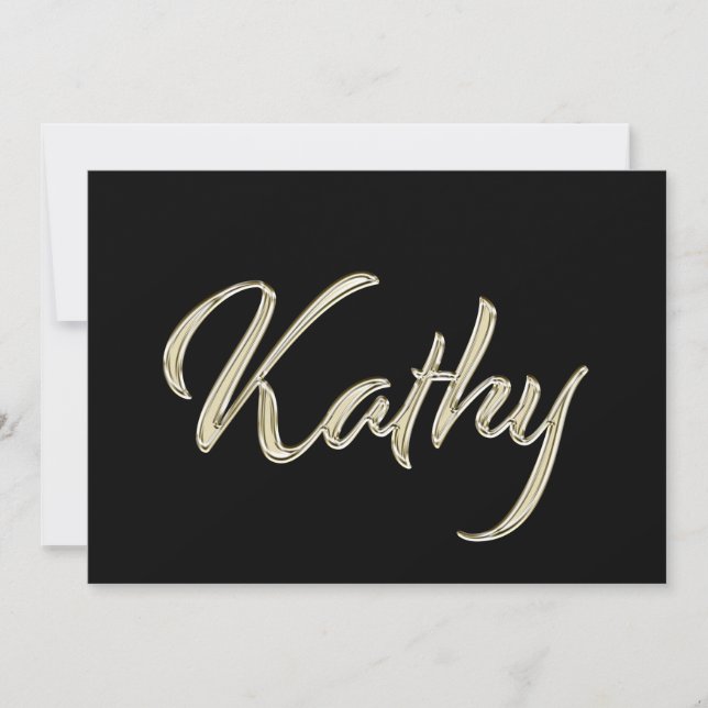 Kathy white gold Handwriting Karte (Vorderseite)