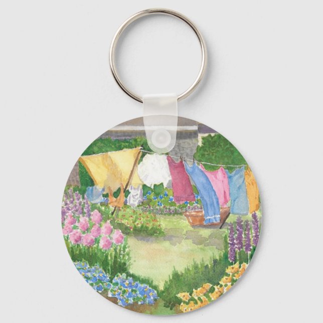 Kathy's Wäsche auf der Monhegan Island Maine Schlü Schlüsselanhänger (Vorderseite)