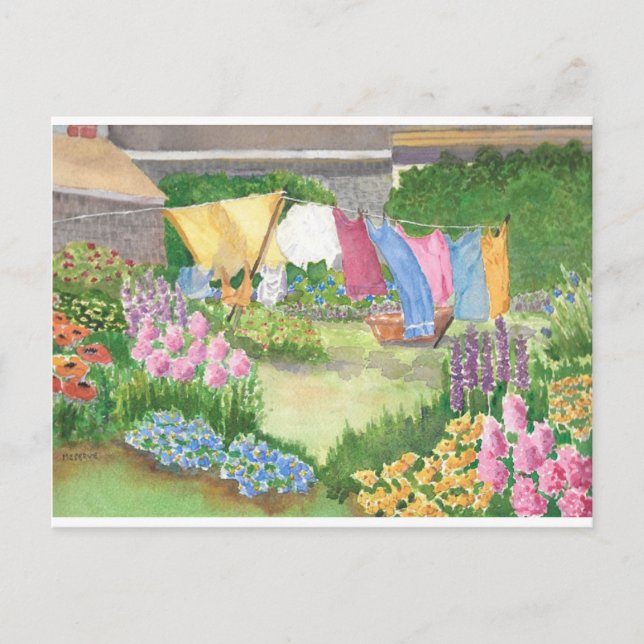 Kathy's Wäsche auf Monhegan ist ich Postkarte (Vorderseite)